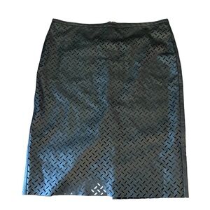 Lord & Taylor Black Laser-Cut Pencil Skirt
